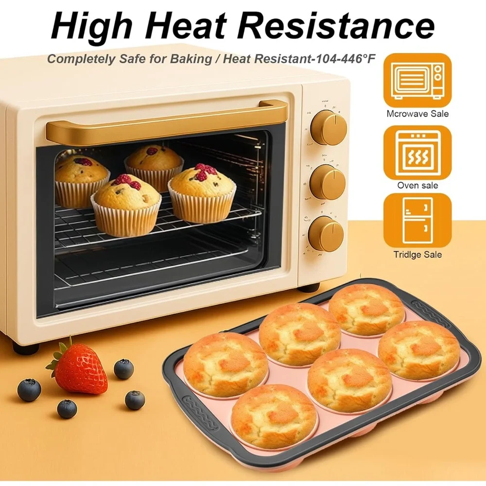 Non-Stick Pink Silicone Muffin Pan